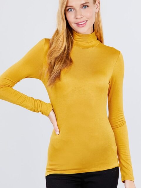 Turtle Neck Rayon Jersey Top