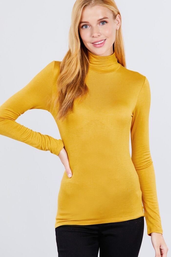 Turtle neck rayon jersey top - image 1
