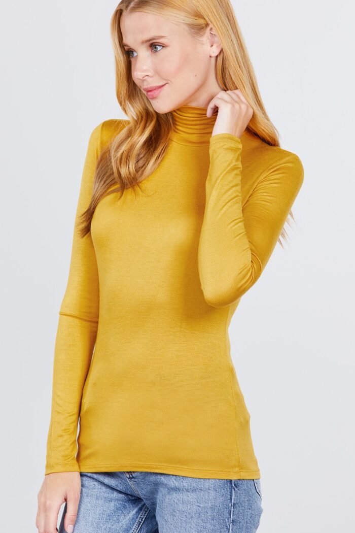 Turtle neck rayon jersey top - image 3