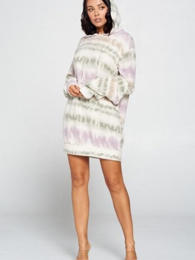 Terry Brushed Print Sweater Dress