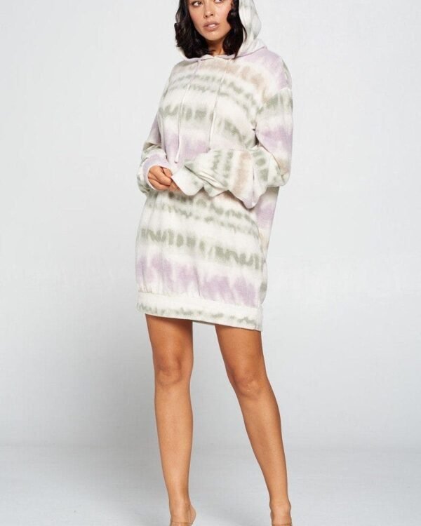 Terry Brushed Print Sweater Dress