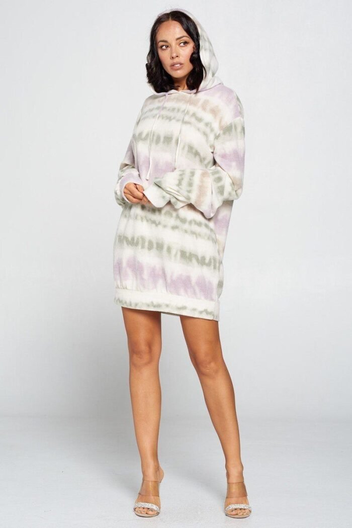 Terry brushed print sweater dress - image 1