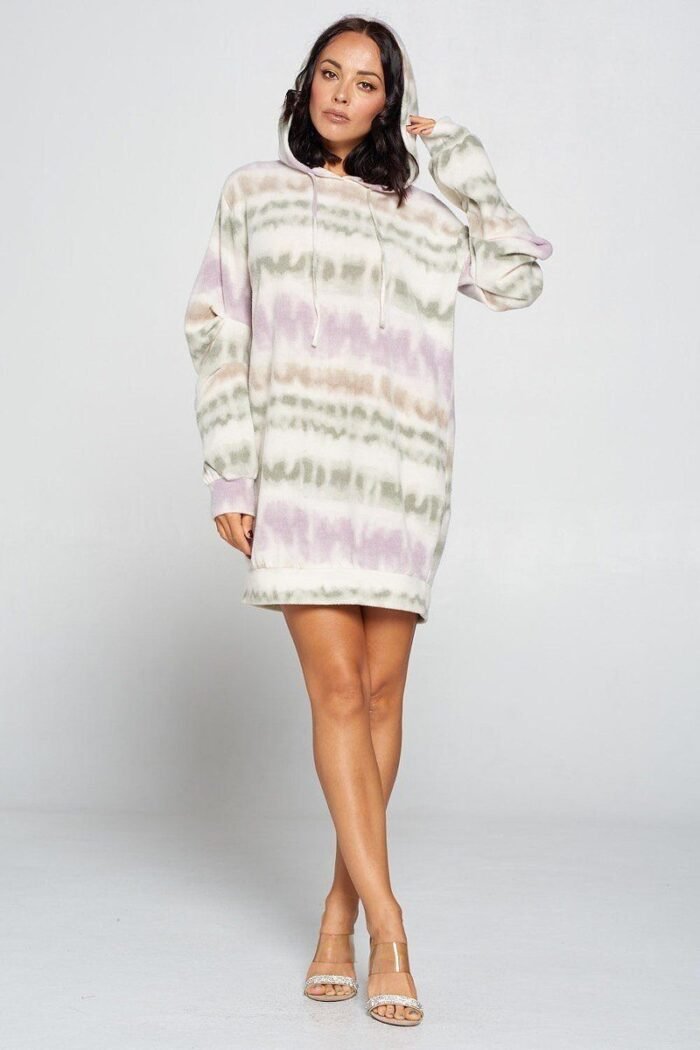 Terry brushed print sweater dress - image 2