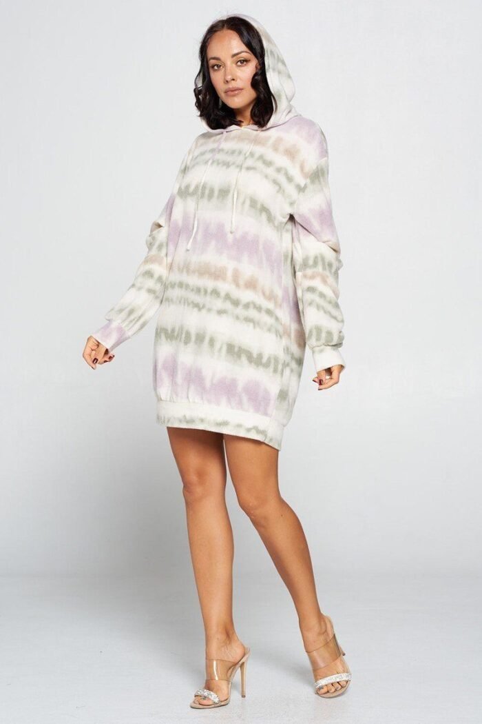 Terry brushed print sweater dress - image 4
