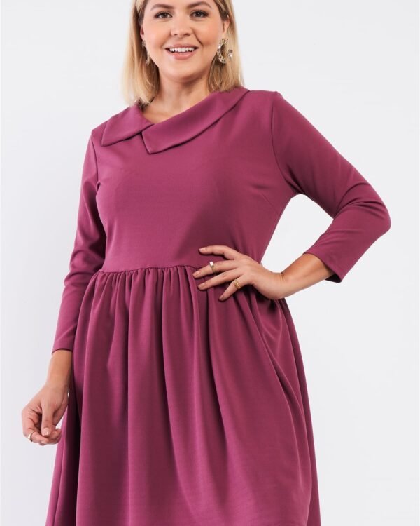 Mauve Preppy Fit & Flare Mini Dress – Peter Pan Collar