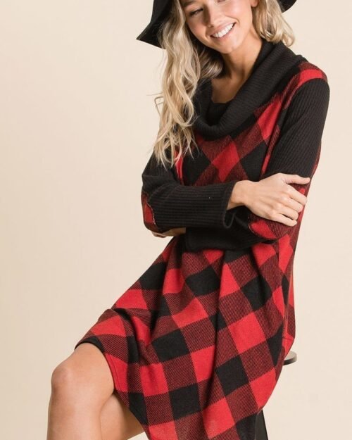 buffalo plaid tartan swing dress