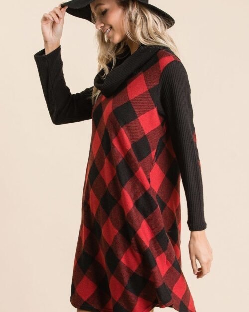 buffalo plaid tartan swing dress