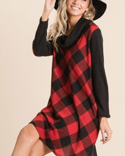 buffalo plaid tartan swing dress