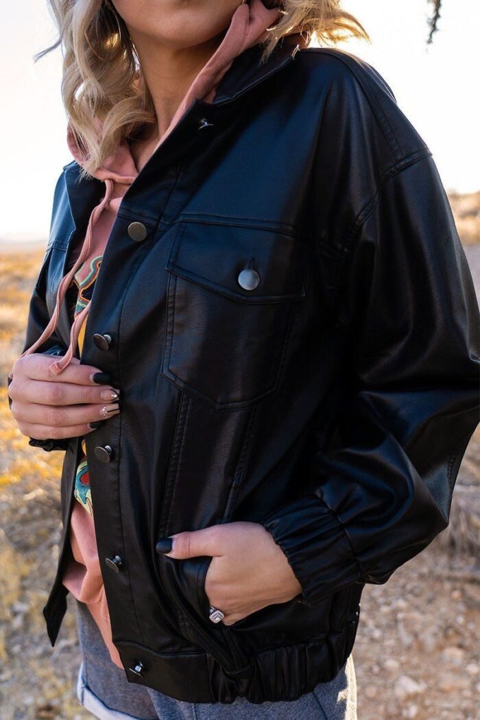 A faux leather jacket