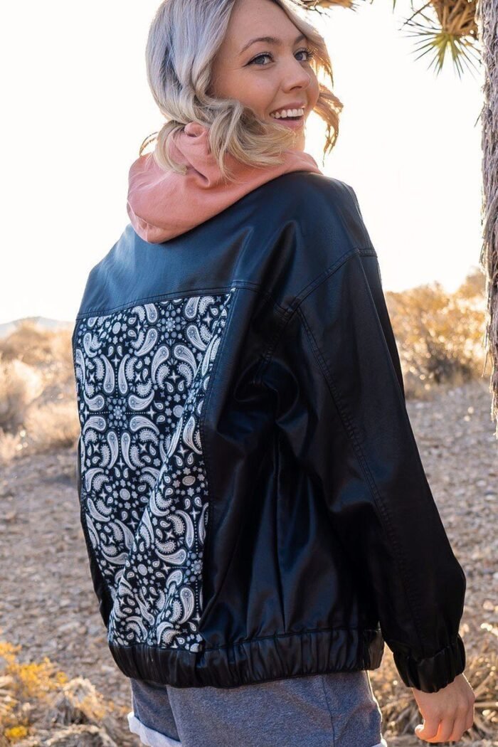 A faux leather jacket
