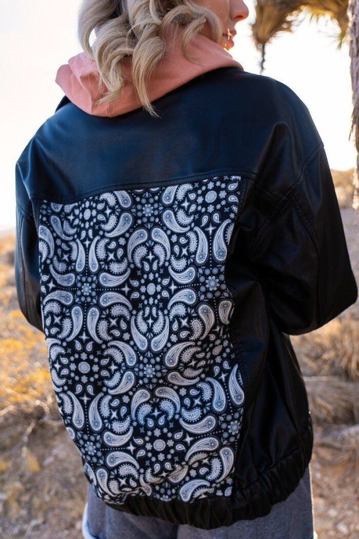 A faux leather jacket