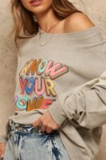 A French Terry Knit Graphic Sweatshirt - Image 10