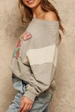A French Terry Knit Graphic Sweatshirt - Image 11