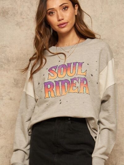 A French Terry Knit Graphic Sweatshirt
