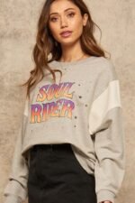 A French Terry Knit Graphic Sweatshirt - Image 3