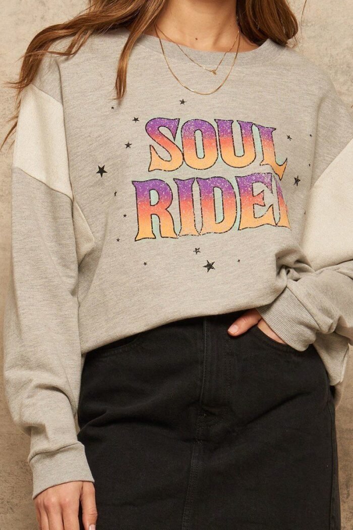 A french terry knit graphic sweatshirt - image 4