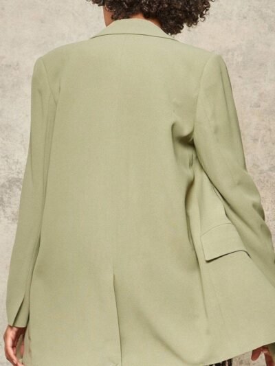 A Solid Woven Blazer Jacket