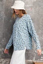 Leopard Printed Garment Dye Loose Fit Knit Top - Image 2