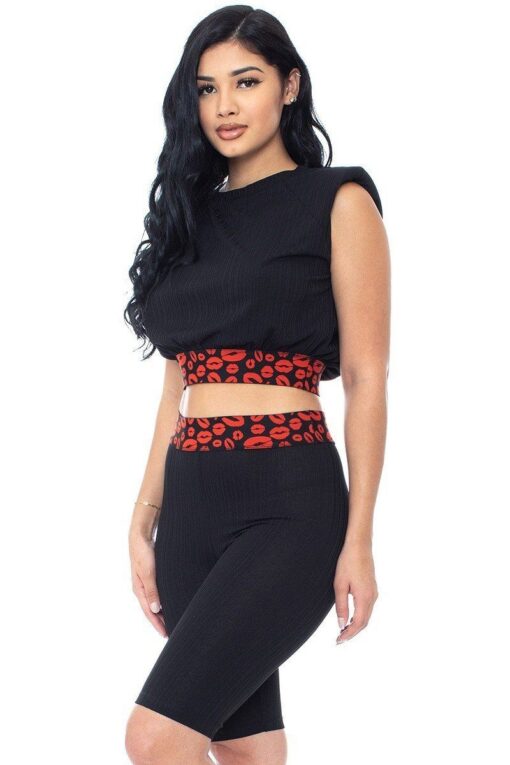 Shoulder Pad And Leopard Detailed Biker Shorts - Image 5