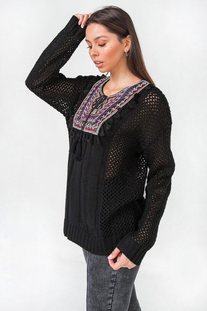 Waffle knit sweater