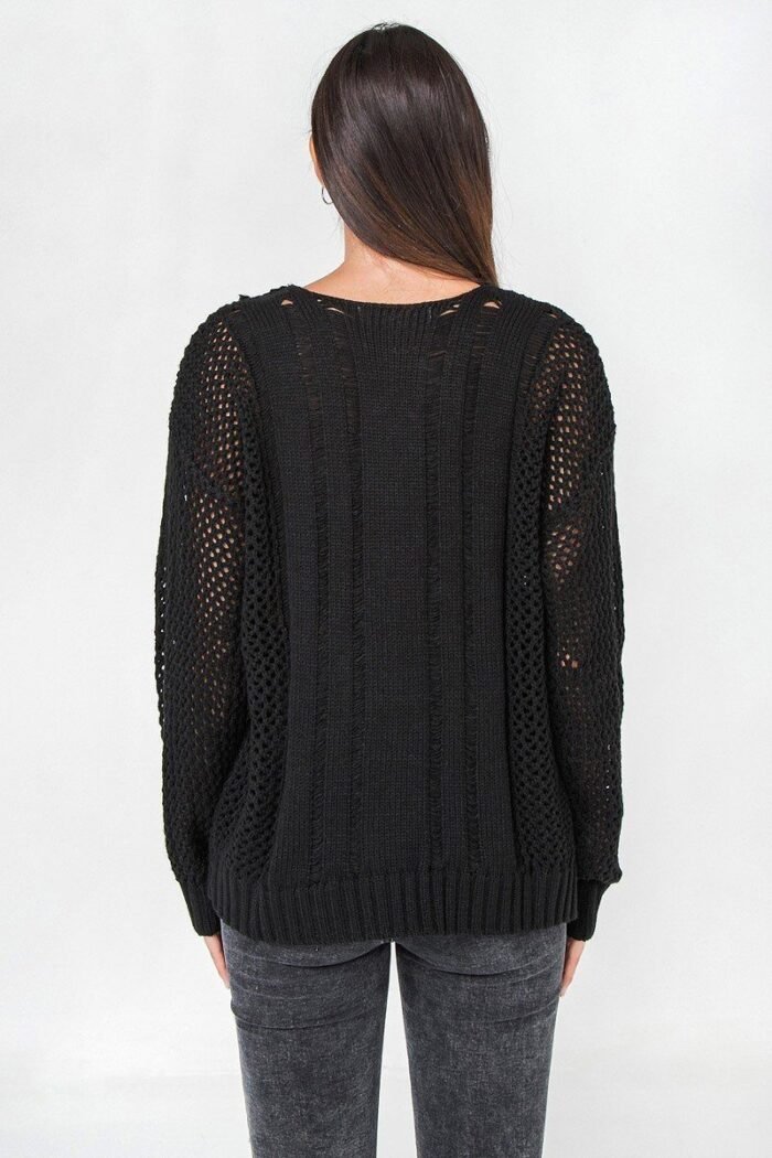 Waffle knit sweater