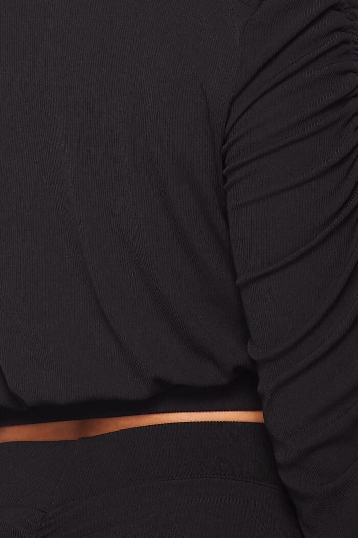 Ruched long sleeve and skirt set