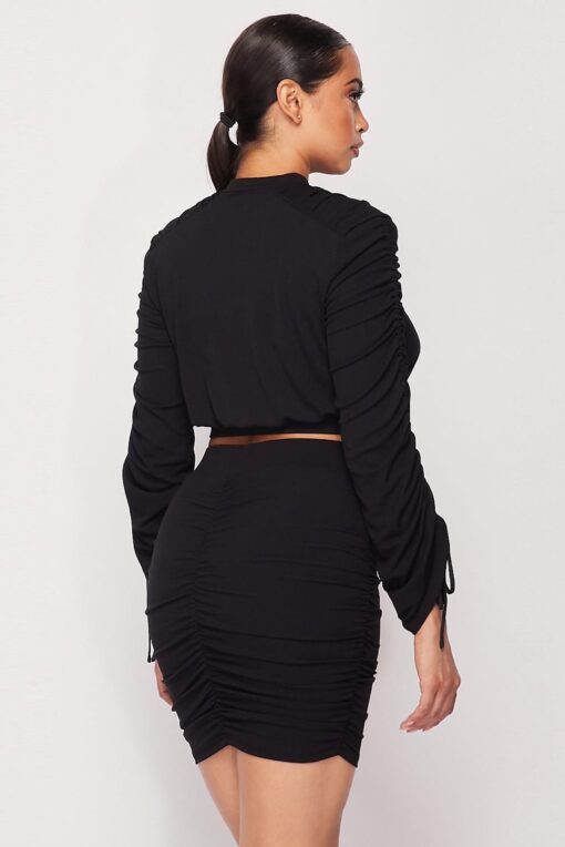 Ruched Long Sleeve And Skirt Set - Image 9