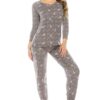 Solid And Animal Print Mixed Knit Turtleneck Top With Long Sleeves
