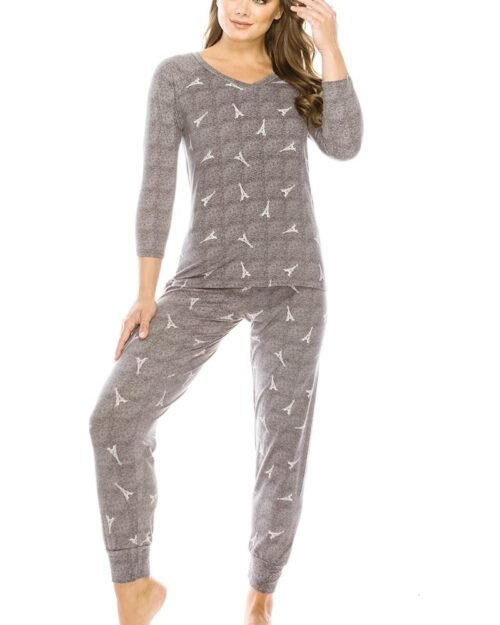 solid and animal print mixed knit turtleneck top with long sleeves