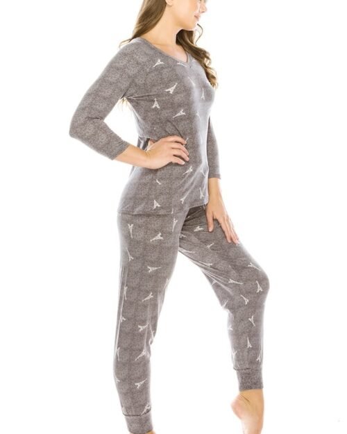 solid and animal print mixed knit turtleneck top with long sleeves