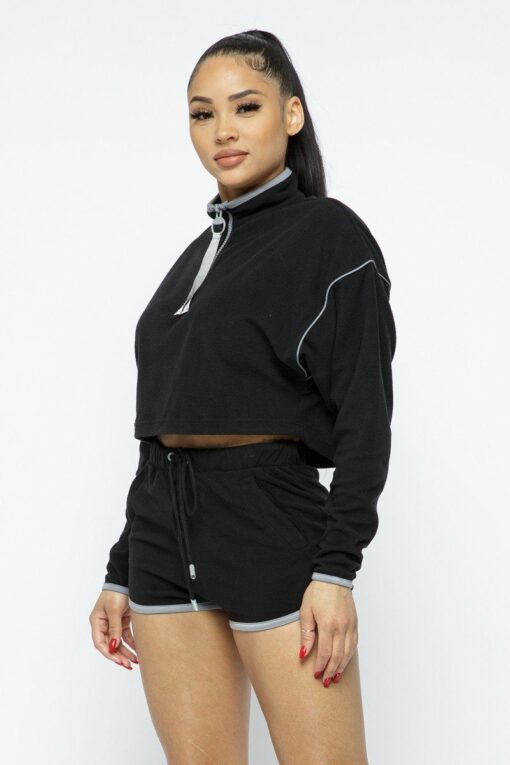 Sporty Crop Top Sporty High-waist Shorts Set - Image 3