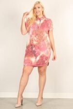 Plus Size Tie-dye Print Relaxed Fit Dress - Image 2