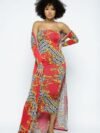 Venechia Print Tube Dress With Cardigan Set
