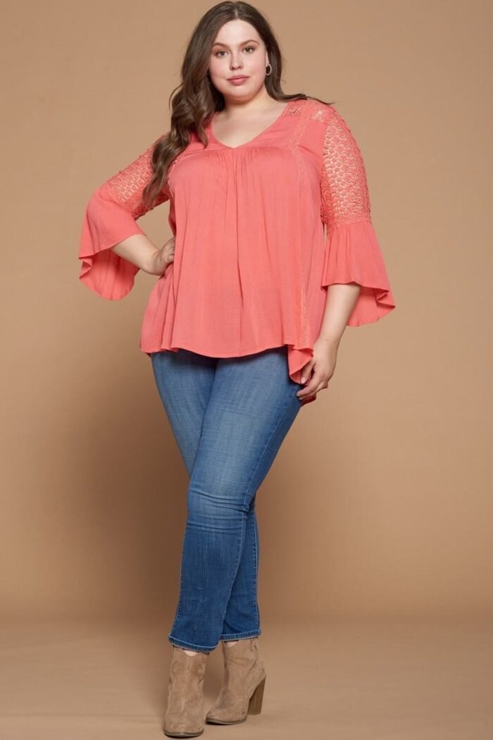 Solid woven babydoll blouse - image 1