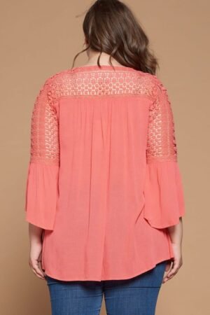 Solid Woven Babydoll Blouse Solid Woven Babydoll Blouse