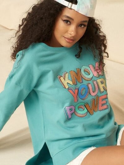 A Mineral Washed French Terry Graphic Sweatshirt