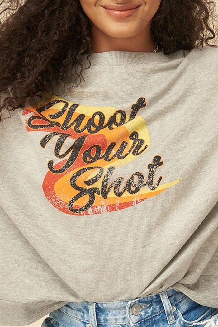 A french terry knit graphic sweatshirt