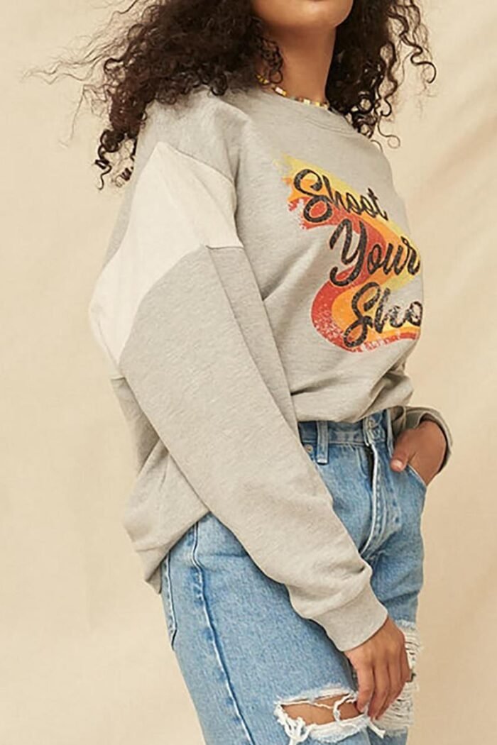 A french terry knit graphic sweatshirt