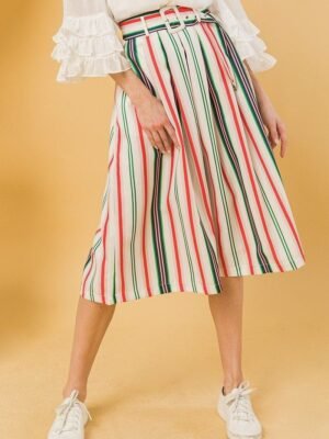 A Woven Midi Skirt