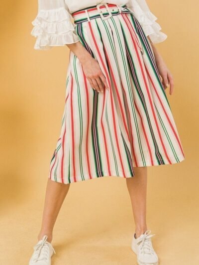 A Woven Midi Skirt