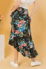 Floral Ruffle Skirt With Trim High Low. - Image 5