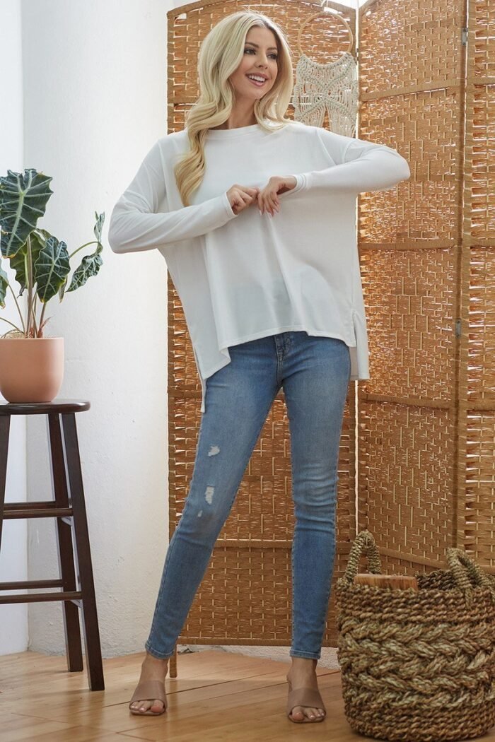 Criss cross open back longsleeve top - image 2