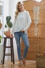 Criss Cross Open Back Longsleeve Top - Image 3