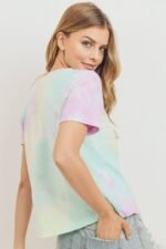 Tie Dyed Round Neck Short Sleeve Tee - Image 5