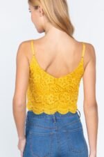 Crochet Lace Cami Woven Top - Image 4