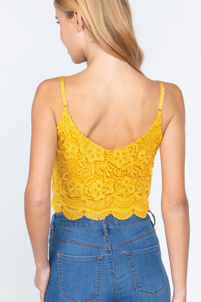 Crochet lace cami woven top - image 4