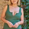 Plus Sleeveless Round Neck With Split Detail Ribbed Top