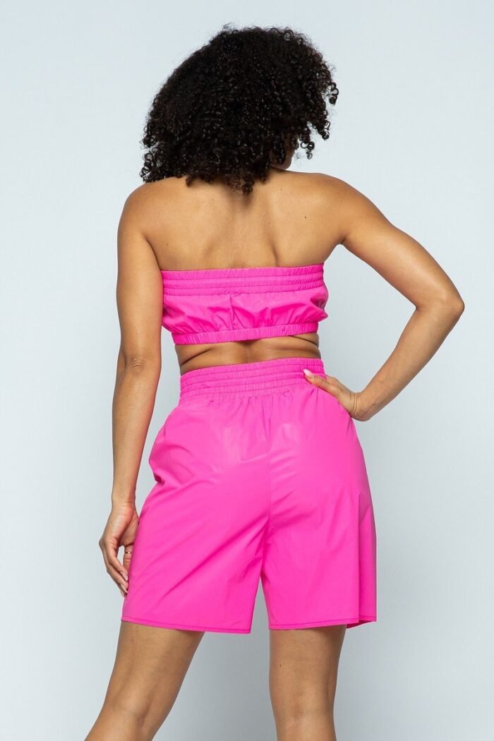 Cropped mini tube top/lined thigh length shorts set - image 5