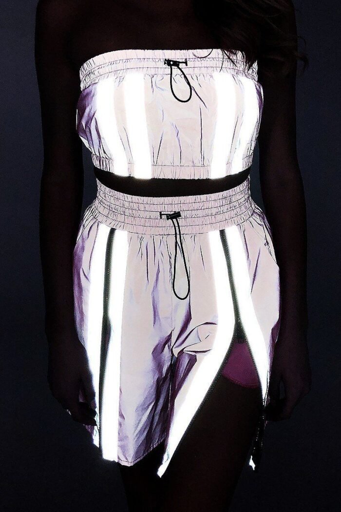 Cropped mini tube top/lined thigh length shorts set - image 6