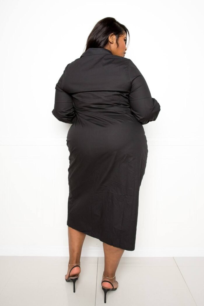 Poplin tie bow shirt dress - image 5